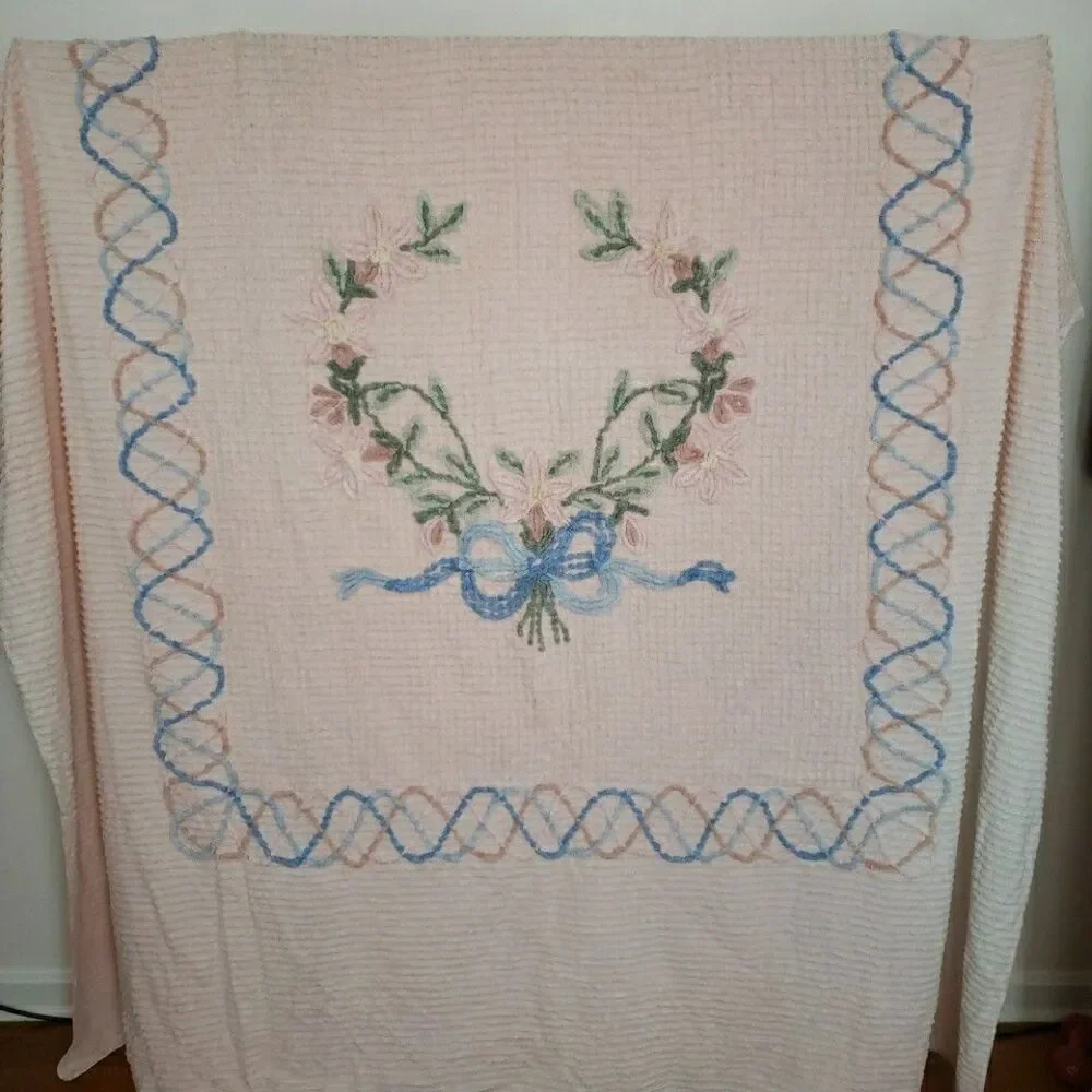Vintage Chenille Bedspread 87